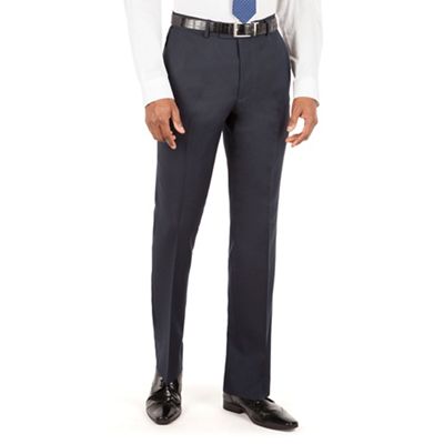 Hammond & Co. by Patrick Grant Blue Navy plain front tailored fit suit trouser